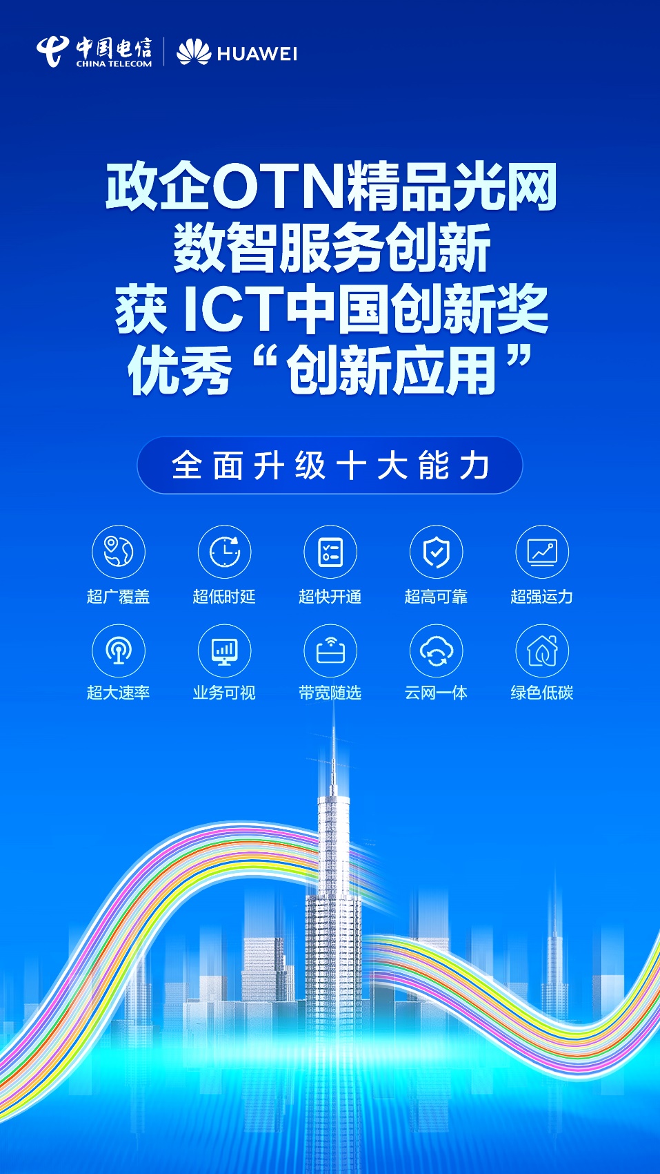 中國電信&ldquo;政企OTN精品光網(wǎng)數(shù)智服務(wù)創(chuàng)新&rdquo;獲ICT中國&ldquo;優(yōu)秀創(chuàng)新應(yīng)用&rdquo;獎(jiǎng)
